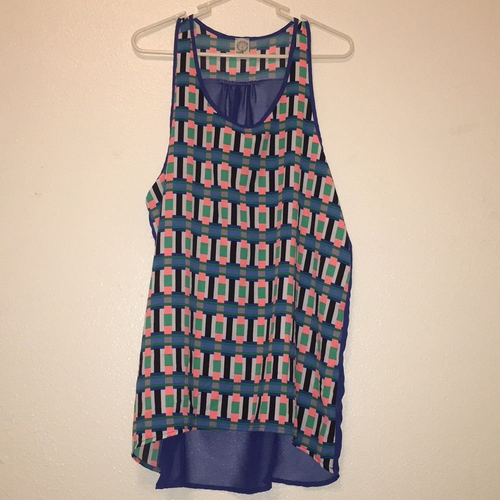 Graphic design translucent lose tank top